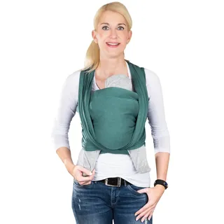 Hoppediz Tragetuch für das frühgeborene Baby, extra schmal, mit bebilderter Anleitung, Frühchentuch forest 5,40 x 0,45 m