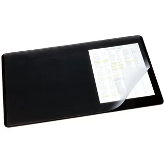Durable Schreibtischunterlage (mit transparenter Auflage, 530 x 400 mm) 1 Stück, schwarz, 720201