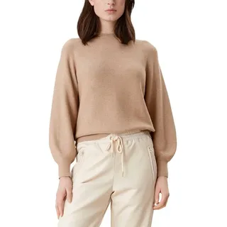 S.Oliver Rundhalspullover, in Rechtsstrickoptik s.Oliver dunkles beige 40