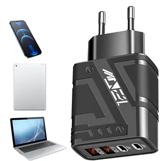 USB C Ladegerät, 120W 4-Ports USB Stecker Schnellladegerät Mehrfach Netzteil 2 C Fast Charger + 2 PD Power Adapter Ladestecker Schnellladen für Smartphones