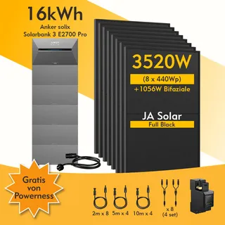 16 kWh mit 5x B2700 Erweiterungsakku und 6x 440 W Solarpanel