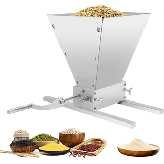 DioPaiB Manuelle Getreidebrecher 4L, Getreidemühle Verstellbare, Malzmühle Schrotmühle Edelstahl, Mais Schrotmühle, Grainmühle Haferquetsche Tragfähigkeit 11lbs, für Mais, Grain