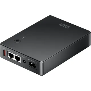Mini UPS mit Gigabit POE für Router, Modem, Überwachungskamera, Eingang AC Ausgang 5V USB 12V DC und 48V POE (1000Mbps)
