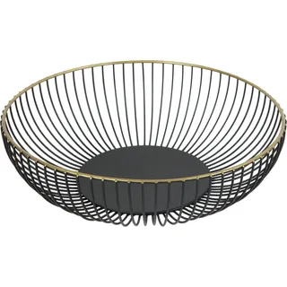 Trendline Deko Metall Korb rund Ø 28 x 7,5 cm schwarz