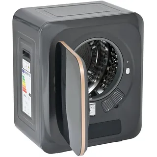 OKWISH Abgastrockner 3kg bis 4kg 850W mit 6 Programmen, Überhitzungsschutz, Wandmontage und UV-Sterilisationsfunktion – effizient, leise, Grau