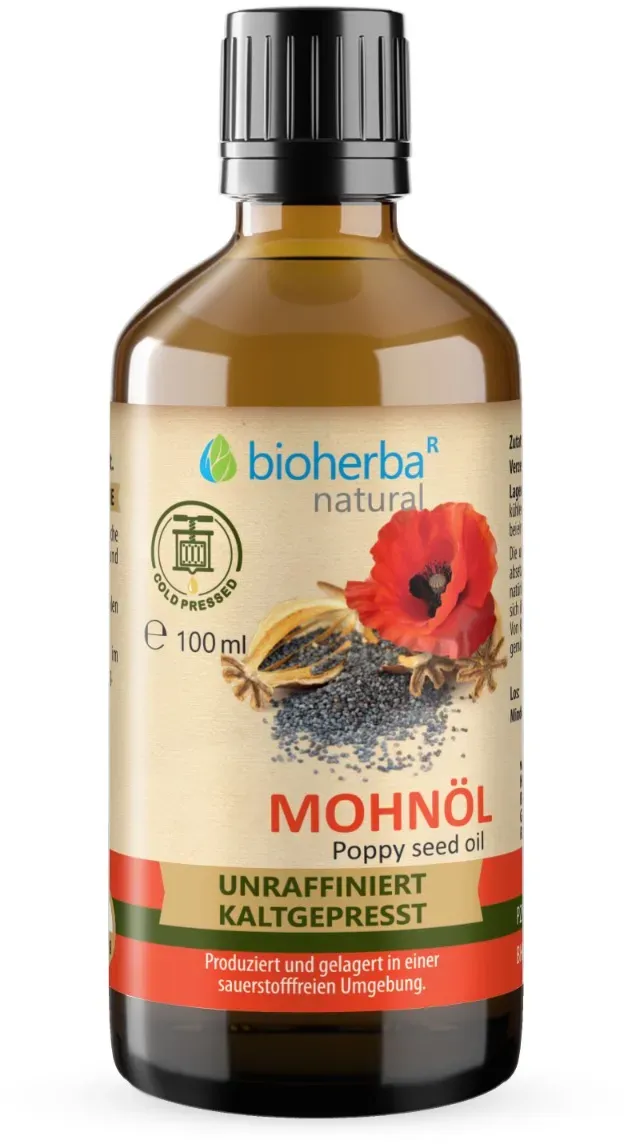 Mohnöl kaltgepresst – Natürliches Mohnsamenöl 100 ml