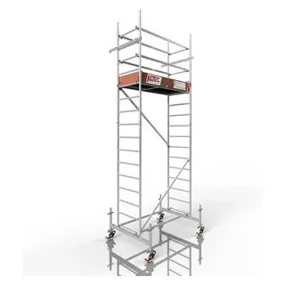 Altec Gerüst Rollfix 500, Arbeitshöhe 5m, Standardtraverse mit höhenverstellbaren Ø 150mm Rollen