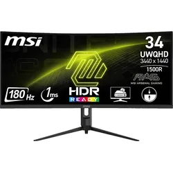 MSI MAG 342CQRDE E2, Höhenverstellbar 34 Zoll UWQHD Curved Gaming Monitor 1 ms Reaktionszeit 180 Hz