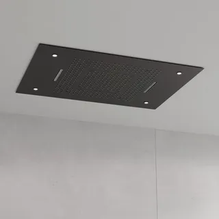 Steinberg Sensual Rain Regenpaneel LED-Beleuchtung, Komplettset, Deckeneinbau, 3-strahlig, Easy-Clean, 600x800mm, 3906832S Farbe: Mattschwarz
