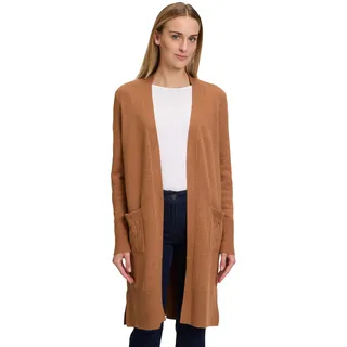 Betty Barclay Strickjacke BETTY BARCLAY "Betty Barclay Damen Longstrickjacke mit aufgesetzten Taschen", Damen, Gr. 36, braun (walnut melange), Strick, Obermaterial: 50% Viskose, 27% Polyamid, 23% Polyester.