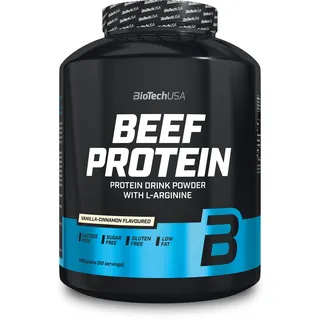 BioTechUSA Beef Protein, 87% hydrolysiertes Protein-Peptid-Formel, Laktose- und Gluten-frei, fettarm, zuckerfrei, Paleo-Diät-freundlich, 1,816 kg, Vanille-Zimt