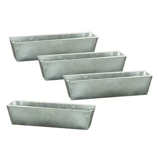 Spetebo Blumenkasten Metall Pflanzkasten verzinkt für Europaletten (4er Set, 4 St., Blumenkasten aus Metall), Zink Blumenkästen für Paletten silberfarben
