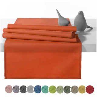 heimtexland Outdoor Tischläufer Garten Tischdecke 45x145 Tischdeko wasserabweisend wetterfest UV-beständig Typ551 Orange