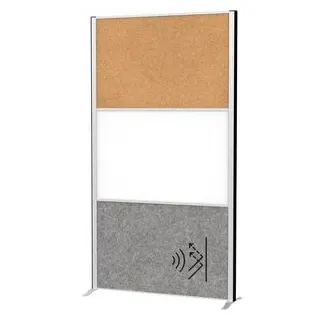 Maul Akustik-Trennwand MAULconnecto 9651095, braun, dunkelgrau, weiß 100,0 x 182,0 cm