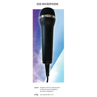 Mikrofon für Karaoke Games (Lets Sing, Voice of Germany, SingStar etc.) für PlayStation (PS3, PS4, PS4 Pro), Nintendo (Switch, Wii U, Wii), XBOX One (OneX, OneS) + PC- 1er Set universal USB Mikrofon