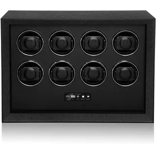 MODALO SafeSystem Uhrenbeweger – Automatischer Watch Winder für 2/4 / 8/12 Uhren, geeignet für Tresore, leiser Motor, luxuriöse zur sicheren Aufbewahrung (Uhrenbeweger für 8 Uhren, Schwarz)