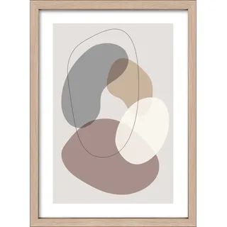 Pro-Art Kunstdruck Scandic Living Lines and shapes V Hellbraun Beigetöne Weiß Gr...