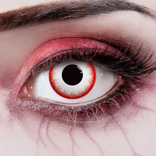 aricona Farblinsen Zombie Kontaktlinsen für Halloween - Farbige Kontaktlinsen ohne Stärke - Weiche Kontaktlinsen - deckend weiß