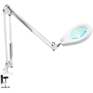 Beyamz LED-Lupenleuchte Lupenlampe mit Klemme – 10,5 cm 5-fache Lupe, dimmbare Lichter in 5 Farben, Drehknopfschalter, verbesserte Klemme für Bastelarbeiten, Kosmetikerinnen und Hobbys