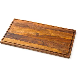 Tuuli Kitchen Schneidebrett Servierbrett Küchenbrett Käseplatte Käsebrett Holzbrett Groß Frühstücksbrett Holz Dunkel Nussbaum Walnuss (44x30x2 cm)
