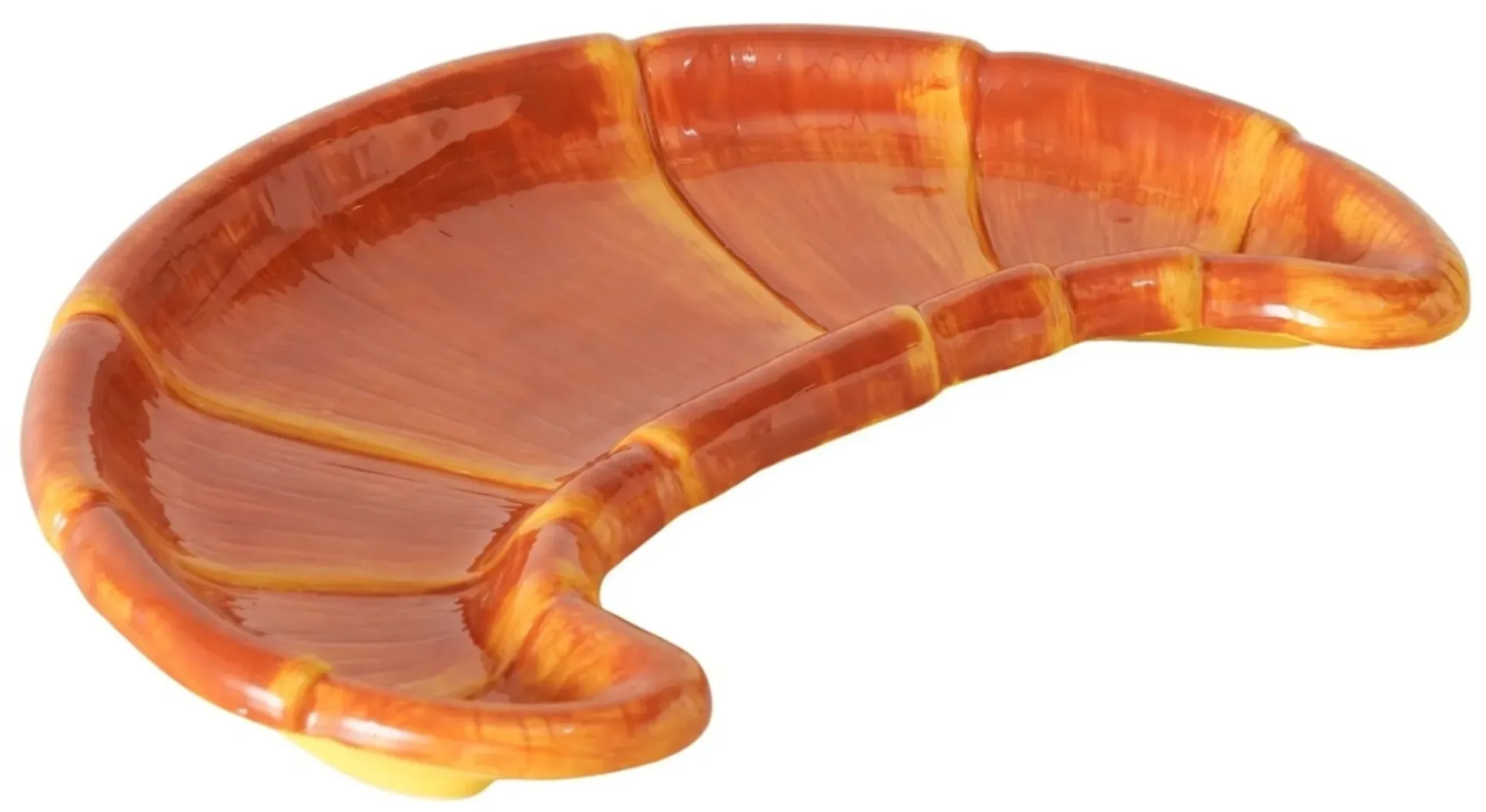Boltze Servierplatte Croissant, 24,8 x 18 x 3 cm, braun