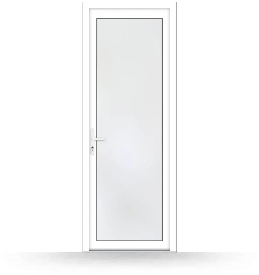 Nebeneingangstür 70 cm breit, Kunststoff, 700 x 2000 mm, DIN links nach innen öffnend, Weiß, Modell Osnabrück, individuell nach Maß