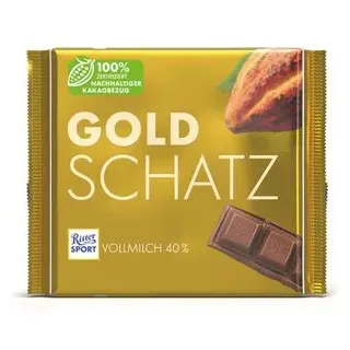 Ritter-Sport Tafelschokolade Goldschatz, Großtafel, 250g