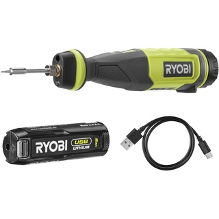 RYOBI 4 V USB-LITHIUM Akku-Lötkolben RSI4-120G, 4V 460°C USB-C Ladekabel