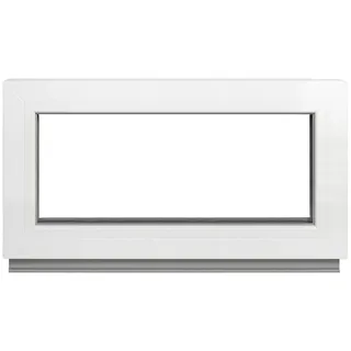 Framex Kellerfenster - Festverglasung (Fib) Weiß 100 x 50 cm 2-fach 32 mm (4/24/4) Fenster/Gartenhaus Fenster/Kunststofffenster Breite x Höhe 1000 x 500 mm