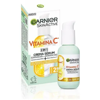 Garnier , 2-in-1-Gesichtsserum zum Aufhellen und gegen Hautunreinheiten, mit 20% Vitamin C und SPF25, nicht fettend, klinisch getestet, 50 ml