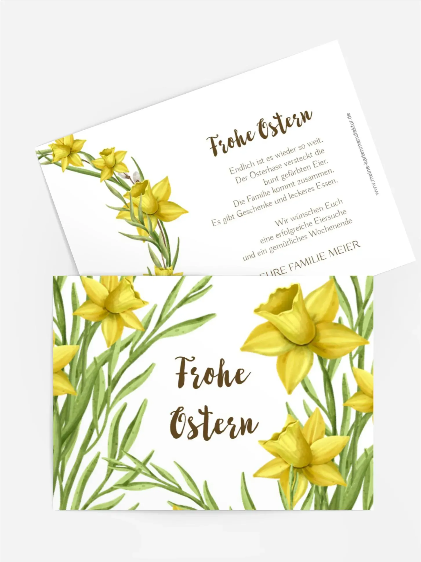 Osterkarten selbst gestalten mit Spruch und Fotos im Onlinedesigner bei Meine-Kartenmanufaktur.de