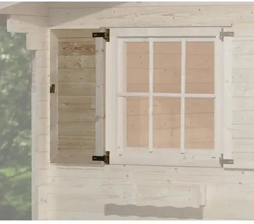 WEKA Fensterladen für Gartenhäuser, Holz - beige