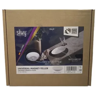 silwy Magnet-Teller, Kunststoff, Ø24cm, 2-teilig, Weiß