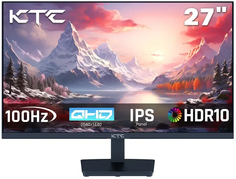 KTC H27T27 Gaming-Monitor, 27-Zoll 2560 x 1440 IPS-Bildschirm, 100 Hz Bildwiederholfrequenz, HDR10 1 ms Reaktionszeit, niedriges blaues Licht und flimmerfrei