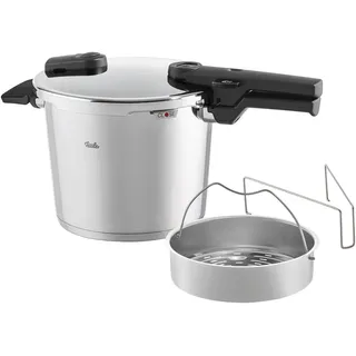 Fissler Schnellkochtopf Vitaquick, Silber, Metall, 6.0 L, Druckregelventil, Sicherheitsverschluss, Kochen, Töpfe, Schnellkochtöpfe