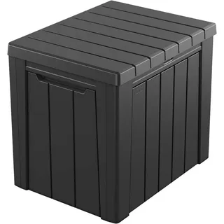 Keter Aufbewahrungsbox Kissenbox Gartenbox Urban Terrassenbox Auflagenbox Kissentruhe 113L, UV-beständiger Kunststoff in Holzoptik, mit Griffmulden grau