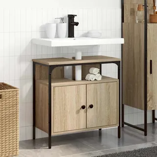 Badezimmer Waschbecken Schrank mit Tür Beige 60 x 30 x 60 cm Badezimmer Waschbe