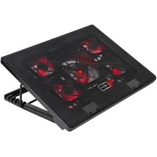 Mars Gaming MNBC2, PC-Kühlständer, 5 Lüfter, rote LED, 2X USB, 17.35'', Schwarz