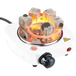Duvence Kohleanzünder Shisha: Elektrischer Mini-Kohle-Anzünder für Shisha, bis 7 Briketts, 500 Watt (Elektrischer Kohleanzünder Grill, Grillanzünder Kohle, Grillplatten)