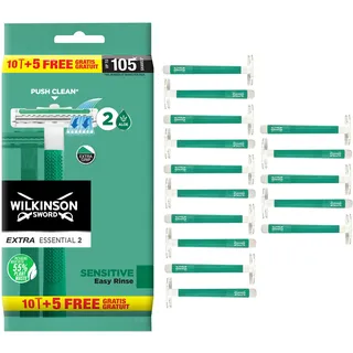 Wilkinson Sword Extra 2 Sensitive Herren Einwegrasierer, 10 + 5 St, 1er Pack