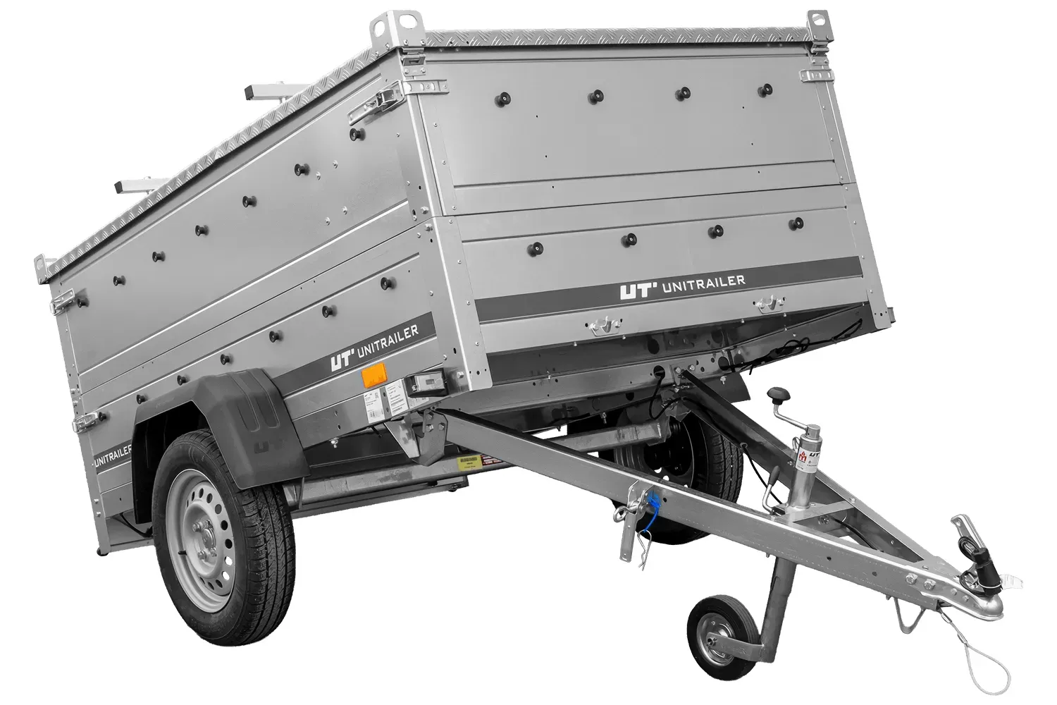 PKW-Anhänger 200x125 UNITRAILER GARDEN 201 KIPP mit Bordwandaufsatz und Aludeckel