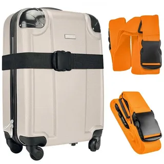 VERCO Koffergurt Gepäckgurt Koffergürtel Kofferband, (1-tlg), Gepäckband Kofferriemen für die Reise in der Farbe Orange