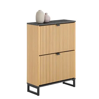 SoBuy Schuhschrank 60 x 88 x 24 cm geschlossen / schwarz