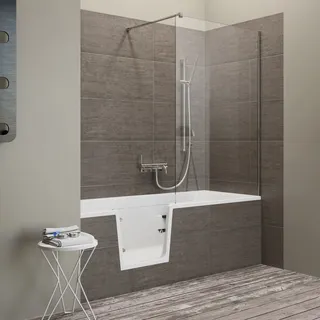 Steinkamp easy entry Badewanne 160 x 75 cm mit Glastür links und Styrodurverkleidung ST001BWTSTYL-L3, Badewannen, weiß