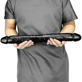 Doppeldilos Analplug 45CM XXLRealistischer Doppeldildo, Soft Double Analdildo Silikon Doppel Penis Nachbildung G-Punkt Prostata Massage Große Anal Sexspielzeug für Frauen Lesbisch,Black
