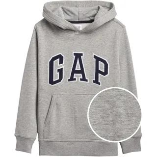 GAP Jungen Logo Hoodie Kapuzenpullover, Hellgrau meliert, M - M