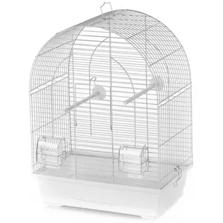 Duvo+ Vogelkäfig Lusi 1 weiß 39x25x53cm, 2 Futterschalen, 3 Sitze