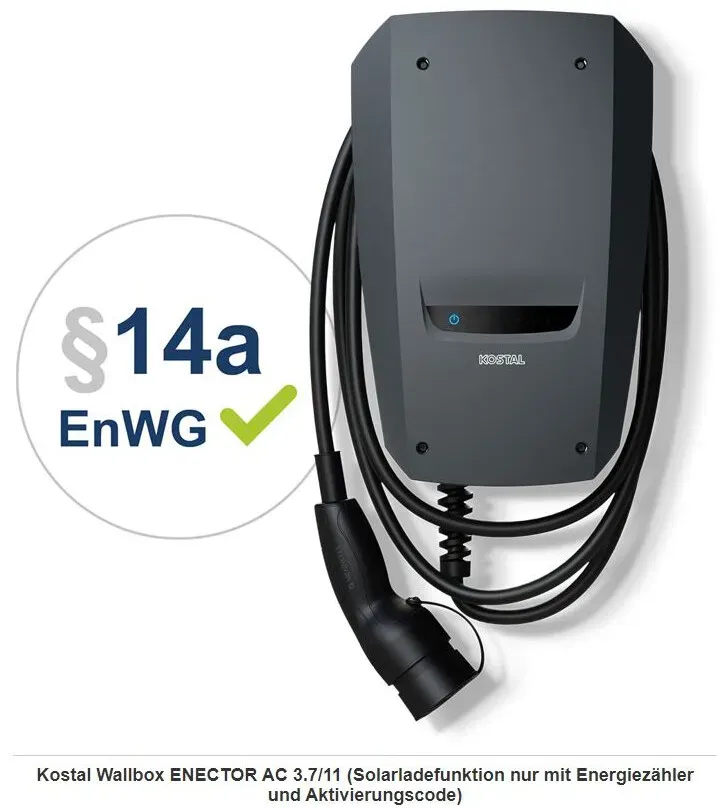 Kostal - EV Wallbox ENECTOR AC 3.7/11 AC mode 3, 1PH, 3.7 - 11kW, 16A, Typ-2-Stecker
