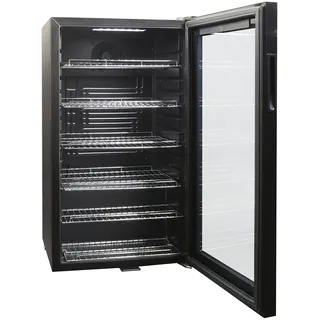 sommertal Kühlschrank GK 100– Leiser Getränkekühlschrank mit LED, Touchscreen & Schloss kleiner Flaschenkühlschrank schwarz 100L