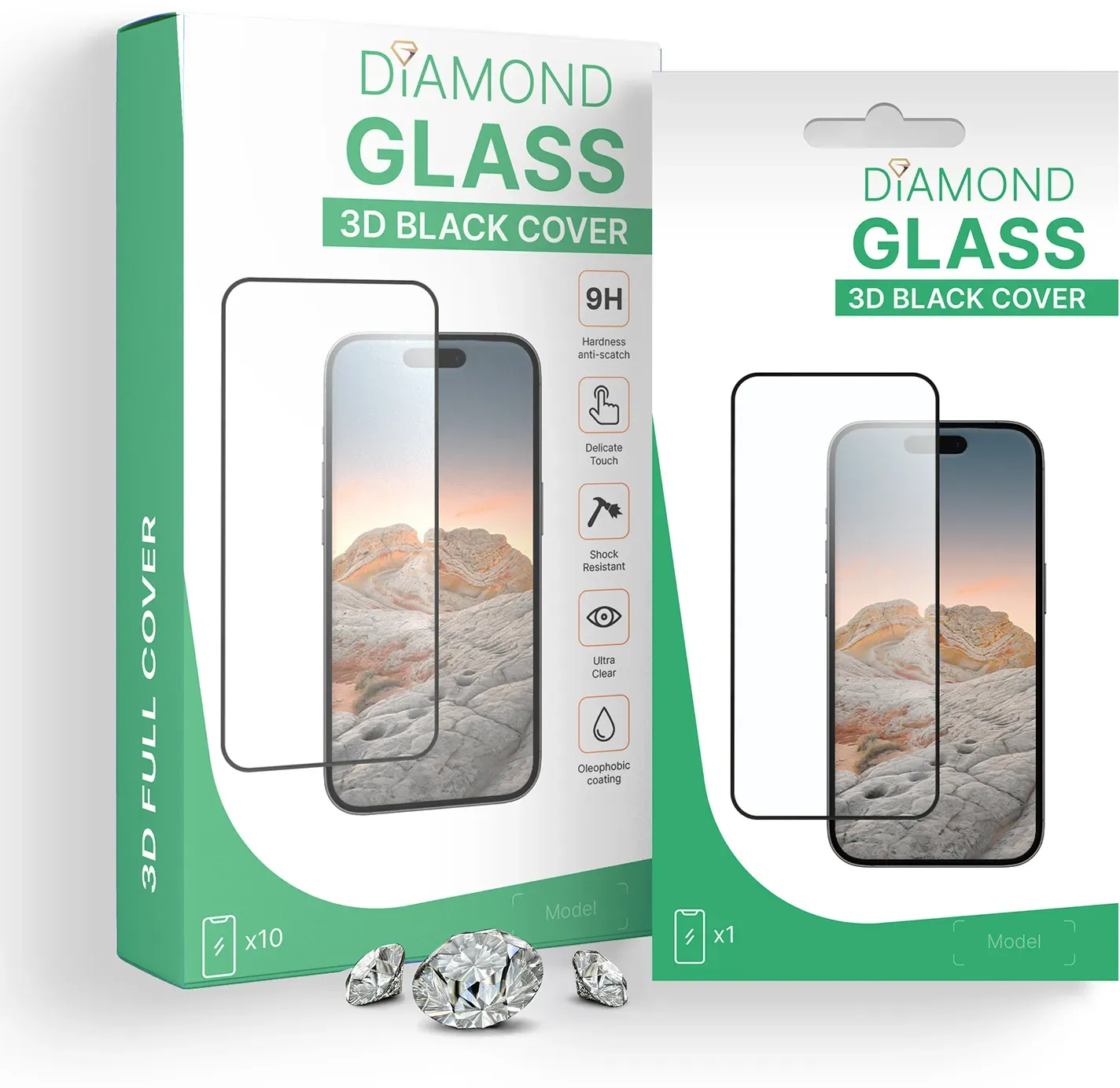 PT line Diamond Glass Anti-Static mit Fingerprint für Google Pixel 9 Pro Fold (3D mit schwarzem Rahmen)